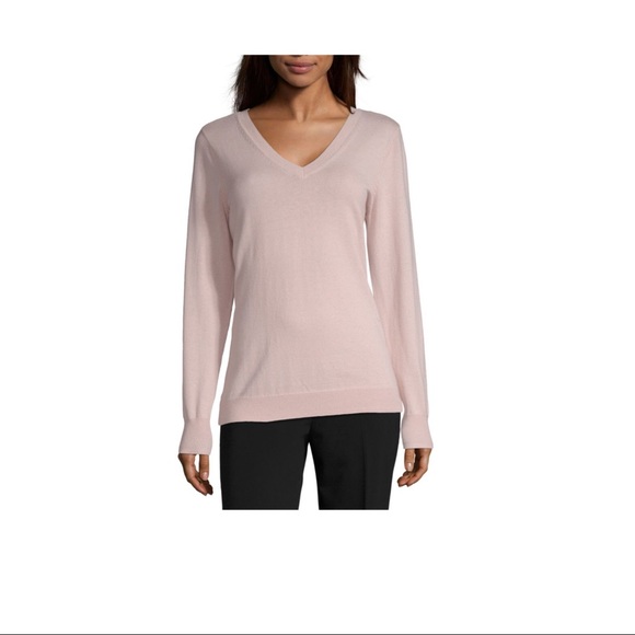 Women’s V Neck Long Sleeve Pullover Sweater - Picture 1 of 2